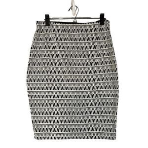 Express Black White Abstract Stretch Pull-On Pencil Skirt Women’s Medium